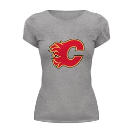 Заказать женскую футболку в Москве. Футболка базовая Calgary Flames / NHL Canada от KinoArt - готовые дизайны и нанесение принтов.