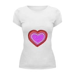 Заказать женскую футболку в Москве. Футболка базовая Цветочное сердце от Лана  - готовые дизайны и нанесение принтов.
