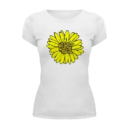 Заказать женскую футболку в Москве. Футболка базовая sunflower  от Ольга  - готовые дизайны и нанесение принтов.