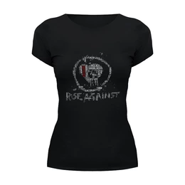 Заказать женскую футболку в Москве. Футболка базовая Rise Against - logo от Денис - готовые дизайны и нанесение принтов.