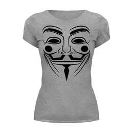 Заказать женскую футболку в Москве. Футболка базовая Anonymous Mask от balden - готовые дизайны и нанесение принтов.