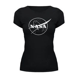 Заказать женскую футболку в Москве. Футболка базовая NASA  от DESIGNER   - готовые дизайны и нанесение принтов.