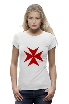 Заказать женскую футболку в Москве. Футболка базовая Мальтийский крест от trend - готовые дизайны и нанесение принтов.