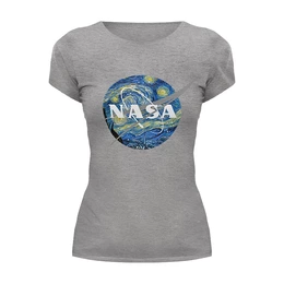 Заказать женскую футболку в Москве. Футболка базовая |NASA от Polilog - готовые дизайны и нанесение принтов.