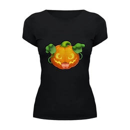 Заказать женскую футболку в Москве. Футболка базовая pumpkin от rinkusu - готовые дизайны и нанесение принтов.