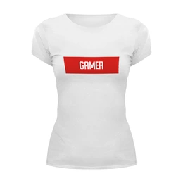 Заказать женскую футболку в Москве. Футболка базовая Gamer от THE_NISE  - готовые дизайны и нанесение принтов.
