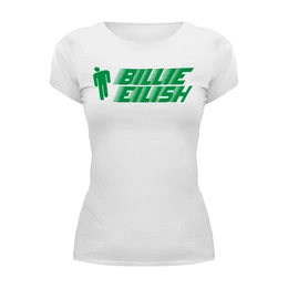 Заказать женскую футболку в Москве. Футболка базовая ✪ Billie Eilish ✪ от balden - готовые дизайны и нанесение принтов.