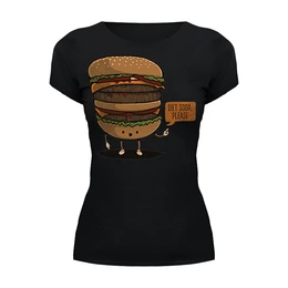 Заказать женскую футболку в Москве. Футболка базовая Diet Burger / Бургер от crash - готовые дизайны и нанесение принтов.