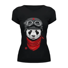 Заказать женскую футболку в Москве. Футболка базовая Панда (Panda) от coolmag - готовые дизайны и нанесение принтов.