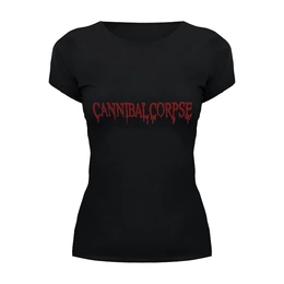 Заказать женскую футболку в Москве. Футболка базовая Cannibal Corpse Logo от metalbrand@yandex.ru - готовые дизайны и нанесение принтов.