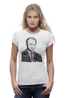 Заказать женскую футболку в Москве. Футболка базовая Putin от Leichenwagen - готовые дизайны и нанесение принтов.