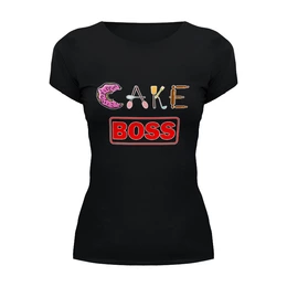 Заказать женскую футболку в Москве. Футболка базовая Cake boss от Ксения Золотухина - готовые дизайны и нанесение принтов.