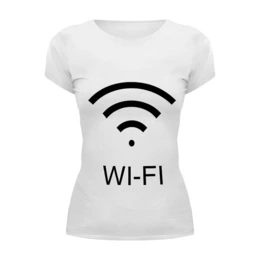 Заказать женскую футболку в Москве. Футболка базовая WIFI connect от ulfater2@gmail.com - готовые дизайны и нанесение принтов.