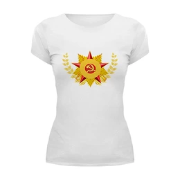 Заказать женскую футболку в Москве. Футболка базовая Советский союз от THE_NISE  - готовые дизайны и нанесение принтов.
