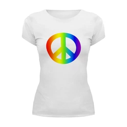 Заказать женскую футболку в Москве. Футболка базовая Символ мира от THE_NISE  - готовые дизайны и нанесение принтов.