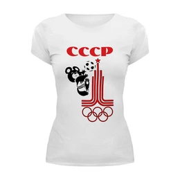 Заказать женскую футболку в Москве. Футболка базовая Олимпийский мишка   от T-shirt print  - готовые дизайны и нанесение принтов.