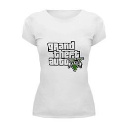Заказать женскую футболку в Москве. Футболка базовая Grand Theft Auto V от YellowCloverShop - готовые дизайны и нанесение принтов.