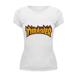 Заказать женскую футболку в Москве. Футболка базовая Thrasher от Vladec11 - готовые дизайны и нанесение принтов.