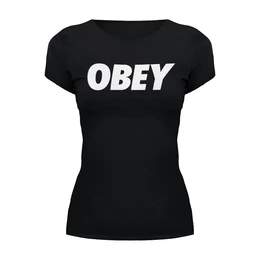 Заказать женскую футболку в Москве. Футболка базовая OBEY  от DESIGNER   - готовые дизайны и нанесение принтов.