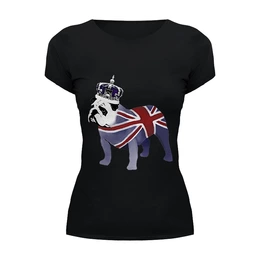Заказать женскую футболку в Москве. Футболка базовая English Bulldog от pangeaaffair - готовые дизайны и нанесение принтов.