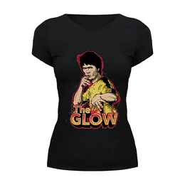 Заказать женскую футболку в Москве. Футболка базовая Брюс Ли (The Glow) от coolmag - готовые дизайны и нанесение принтов.