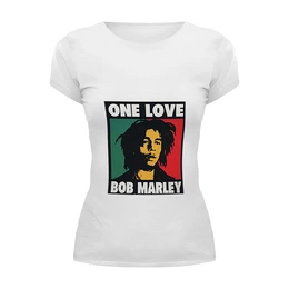 Заказать женскую футболку в Москве. Футболка базовая Bob Marley  от gareula - готовые дизайны и нанесение принтов.