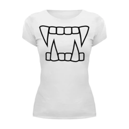 Заказать женскую футболку в Москве. Футболка базовая Teeth Vampire от balden - готовые дизайны и нанесение принтов.