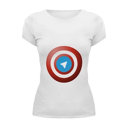 Заказать женскую футболку в Москве. Футболка базовая Лого Telegram от YellowCloverShop - готовые дизайны и нанесение принтов.