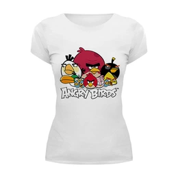 Заказать женскую футболку в Москве. Футболка базовая Angry birds  от ПРИНТЫ ПЕЧАТЬ  - готовые дизайны и нанесение принтов.