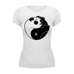 Заказать женскую футболку в Москве. Футболка базовая Панда (Panda) от fanart - готовые дизайны и нанесение принтов.