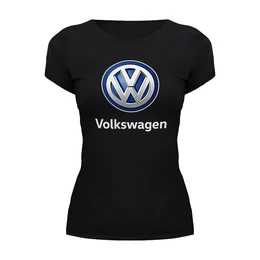 Заказать женскую футболку в Москве. Футболка базовая Volkswagen от DESIGNER   - готовые дизайны и нанесение принтов.