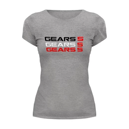 Заказать женскую футболку в Москве. Футболка базовая Gears 5 от THE_NISE  - готовые дизайны и нанесение принтов.