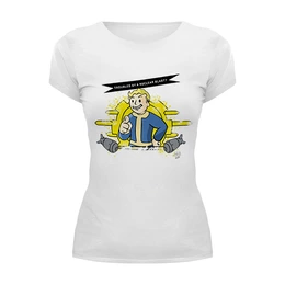 Заказать женскую футболку в Москве. Футболка базовая Vault Boy от printik - готовые дизайны и нанесение принтов.