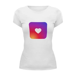 Заказать женскую футболку в Москве. Футболка базовая Сердце от THE_NISE  - готовые дизайны и нанесение принтов.