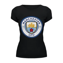 Заказать женскую футболку в Москве. Футболка базовая Manchester City от Polilog - готовые дизайны и нанесение принтов.