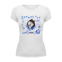 Заказать женскую футболку в Москве. Футболка базовая Хаски от THE_NISE  - готовые дизайны и нанесение принтов.