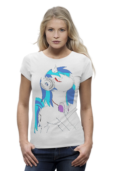 Заказать женскую футболку в Москве. Футболка базовая My Little Pony: DJ Pon-3 (Vinyl Scratch) от cigaretko - готовые дизайны и нанесение принтов.