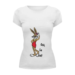 Заказать женскую футболку в Москве. Футболка базовая Bugs Bunny_woman от Printio - готовые дизайны и нанесение принтов.