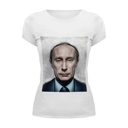 Заказать женскую футболку в Москве. Футболка базовая путин от niggalay - готовые дизайны и нанесение принтов.