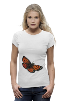 Заказать женскую футболку в Москве. Футболка базовая Футболка для бабочек от полина - готовые дизайны и нанесение принтов.