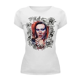 Заказать женскую футболку в Москве. Футболка базовая Marilyn Manson от Инна Вольвак - готовые дизайны и нанесение принтов.