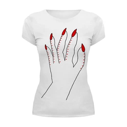 Заказать женскую футболку в Москве. Футболка базовая Женская рука от Wax  - готовые дизайны и нанесение принтов.
