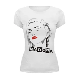 Заказать женскую футболку в Москве. Футболка базовая Мадонна (Madonna) от coolmag - готовые дизайны и нанесение принтов.