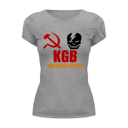Заказать женскую футболку в Москве. Футболка базовая KGB Russia от Leichenwagen - готовые дизайны и нанесение принтов.