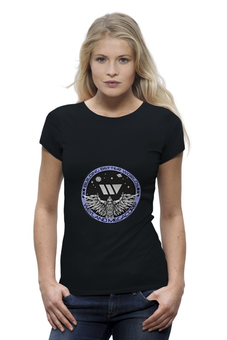 Заказать женскую футболку в Москве. Футболка базовая Weyland Yutani Corporation от cherdantcev - готовые дизайны и нанесение принтов.