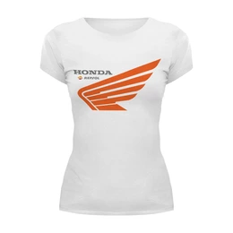 Заказать женскую футболку в Москве. Футболка базовая Honda repsol от thinkingaboutbmw@mail.ru - готовые дизайны и нанесение принтов.