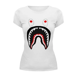 Заказать женскую футболку в Москве. Футболка базовая Bape shark от cherdantcev - готовые дизайны и нанесение принтов.
