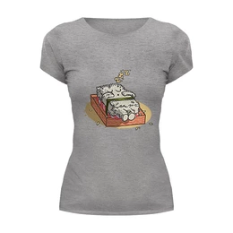Заказать женскую футболку в Москве. Футболка базовая Sleeping Sushi от Павел Павел - готовые дизайны и нанесение принтов.