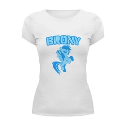 Заказать женскую футболку в Москве. Футболка базовая BRONY Rainbow Dash от brony.s - готовые дизайны и нанесение принтов.
