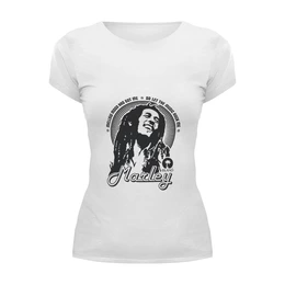 Заказать женскую футболку в Москве. Футболка базовая Bob Marley от Fedor - готовые дизайны и нанесение принтов.